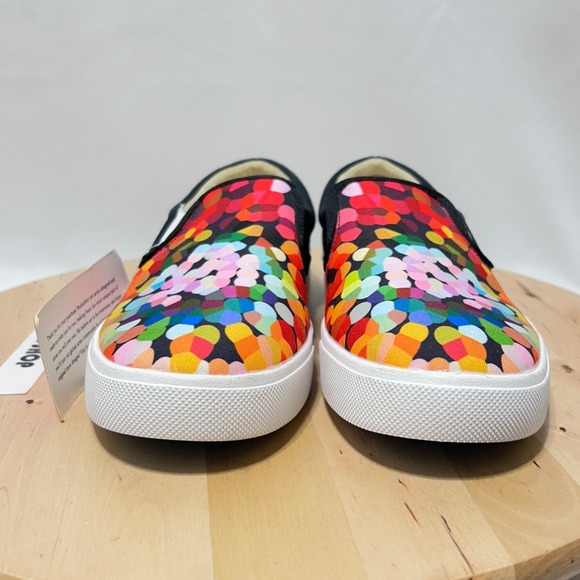 BucketFeet Adult Unisex Multicolor Canvas Slip On Sneakers NWT- W9 & M7.5 - Picture 6 of 11